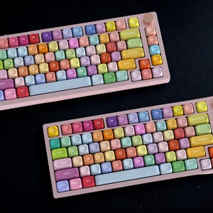 Colorful Keycap Set: Pastel PBT XDA Profile Keycaps for MX Mechanical Keyboard