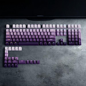 Purple RGB Shine-Through Keycap Set – 130-Key pbt Double Shot Keycaps | Oem Profile | Backlit Mechanical Keyboard Keycaps - ISO / ANSI image 2