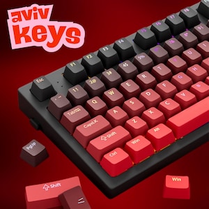 Red Keycaps Set, RGB Backlight Keycaps Set, OEM Profile, Shine Through Keycaps, 130 pc keys, Double-Shot PBT for Mechanical Keyboard, Custom