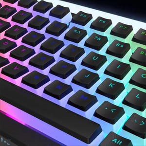 Conjunto de teclas RGB Pudding, 129/165 teclas, PBT Double-Shot, perfil OEM com brilho.