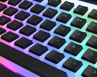 Black Pudding Keycap Set: RGB Backlit PBT Double Shot - 165 Keys Shine Through Keys