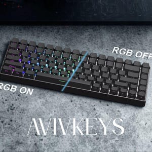 Complete black side printed keycap set layout, shine through RGB OEM profile