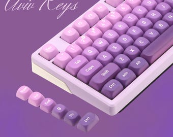 134-Key Purple Keycaps Set, PBT Keycap, Custom Keycap, Cool Keycap, Gamer Keycap, handmade keycap for Mechanical Keyboards