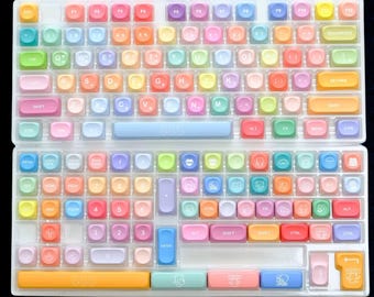 カラフルなキーキャップセット：MXメカニカルキーボード用パステル