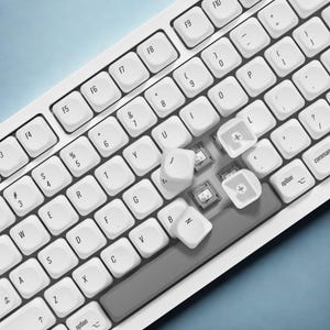 White Mac Style PBT Keycap Set: Custom Mechanical Keyboard Keycaps ISO/ANSI Layouts
