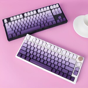 TIMSEKER 130 Keys Purple Side Print Shine Through Keycap Set