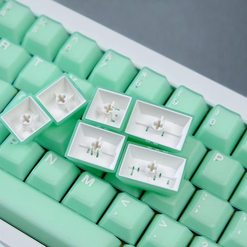 Translucent Key Cap Set Green Translucent Keycaps Set: Cherry Profile, Double-shot PBT (114-key ...