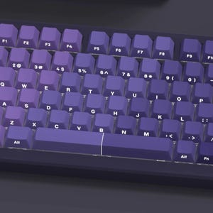 パープルキーキャップセット 側面プリント：RGBバックライト対応キーキャップ、PBT素材、チェリープロファイル