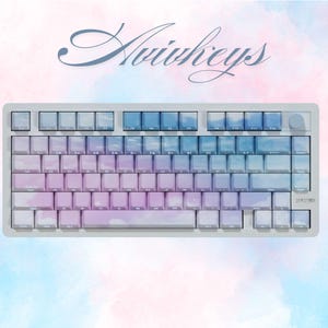 RGBバックライトキーキャップセット、カラフルなキーキャップ、夢のような空のサイドプリントキーキャップセット、チェリープロファイル、輝きのあるキーキャップセット、かわいいキーキャップ、ユニーク