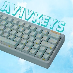 Gradient Ice Side Print Keycap Set, RGB Shine Through Keycap, PBT Double Shot, Cherry Profile, Compatible with Ansi/ISO Layout, Backlit Keys