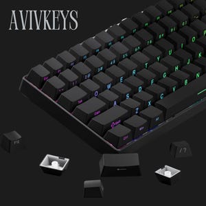 Black/White Backlit Side-Print Keycap Set, 133-Keys PBT Double-Shot, Shine-Through Keycaps, OEM Profile, Custom keycap, Gamers keycap