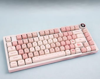 Pink Keycaps Cute Keycap Set Aesthetic PBT Keycap Set Pastel Keyboard Keycaps for MX Mechanical Keyboard 142 Keys