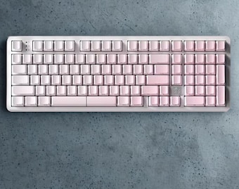 Pink Side Print Keycap Set: RGB Backlit PBT Cherry Profile RGB Shine-Through Keycaps