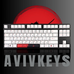 Samurai Keycap Set, Japanese keycaps, Anime Keycaps, PBT Keycaps, Cherry Profile Keycaps, Custom Keycap, 138 Keyboard Keys, Cool Keycaps