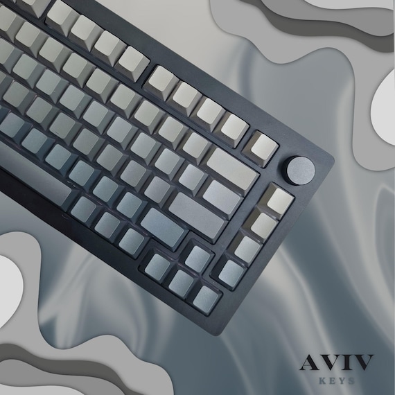 Gray Side Print Keycap Set, Backlit RGB Shine Through 135