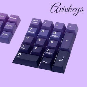 Full keyboard with purple gradient PBT keycap set – ergonomic Cherry profile design