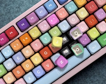 Farbenfrohes Tastenkappen Set: Pastel PBT XDA Profil Tastenkappen für MX Mechanische Tastatur