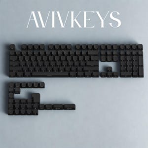 RGB backlit black side print keycaps on full size mechanical keyboard