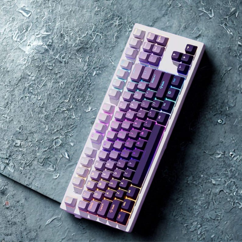 Purple RGB Shine-Through Keycap Set – 130-Key pbt Double Shot Keycaps | Oem Profile | Backlit Mechanical Keyboard Keycaps - ISO / ANSI image 5