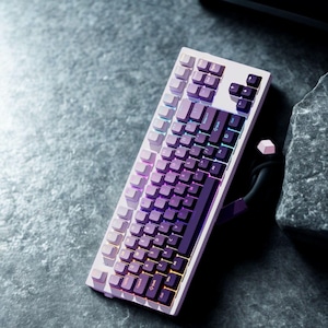 Purple RGB Shine-Through Keycap Set – 130-Key pbt Double Shot Keycaps | Oem Profile | Backlit Mechanical Keyboard Keycaps - ISO / ANSI image 3