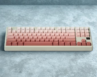 Pink Gradient PBT Keycap Set: RGB Backlit, Side Print, OEM Profile