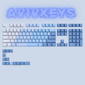 Blue Keycap Set, RGB Shine Through Keycap, 121 Keyboard Keys, Oem Profile, PBT Double-Shot keycaps, Backlit Keycap , ANSI, Unique Keycap