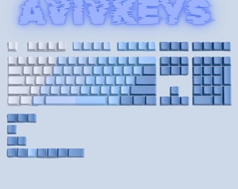 Teclas con brillo RGB - Tecla PBT con degradado azul: 121 teclas retroiluminadas de doble disparo
