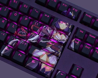 Anime Keycap Set: RGB Backlit PBT 108-Key, 5-Sided Dye Sub Gaming Theme