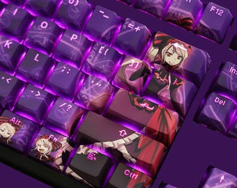 Anime Backlit PBT Keycap Set: 108-Key, RGB Shine Through Keyboard Keys