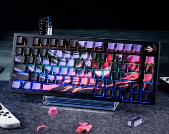 Juego de teclas RGB Anime: Impresión lateral brillante, 131 teclas PBT de doble inyección con perfil Cherry