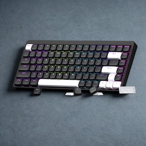 Black Keycap Set: RGB Backlit Shine Through 127 Keys, Low Profile Set, Double-Shot PBT
