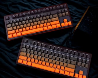Orange & Black Keycap Set: RGB Backlit Shine-Through PBT DoubleShot Keys