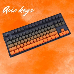 Orange & Black Keycaps Set, RGB Backlit Keycap, PBT Double Shot, OEM Profile, Side-Print, Shine-Through Keycap, Custom Keycap, 140-Key, Cool