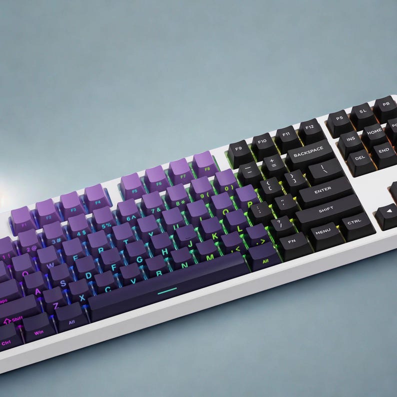 Purple Gradient PBT Keycap Set: RGB Backlit, Cherry Profile (136-Key) image 3