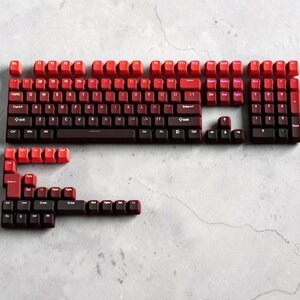 Red Keycap Set RGB Shine Through: 130-key Double-shot PBT OEM Profile ...