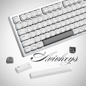 White Mac Style Keycaps Set, 138 pbt Keycaps ISO/ANSI , Custom Keycap Set for MX Mechanical Keyboard, Minimalist Aesthetic, Durable