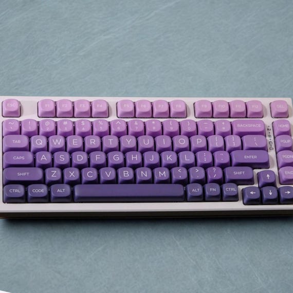 Purple Gradient MOA Keycaps, 134-key PBT Keycap Set for Mx
