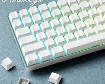 Juego de teclas retroiluminadas RGB: PBT blanco de doble inyección, perfil Cherry.