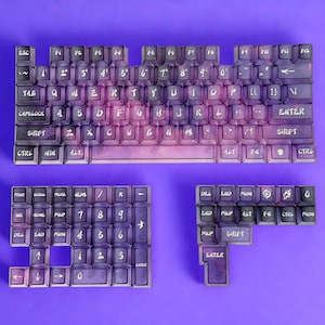 Teclas con degradado RGB: Teclas translúcidas con perfil de cereza para teclados mecánicos ANSI ISO (60-108 teclas)
