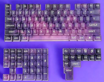 RGB Gradient Keycaps: Translucent Shine Through Cherry Profile Keycap Set for ANSI ISO Mechanical Keyboards (60-108 Keys)