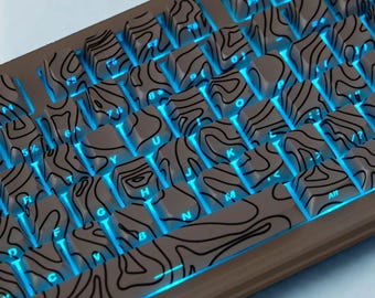 Juego de teclas PBT con brillo RGB: perfil cereza, impresión lateral