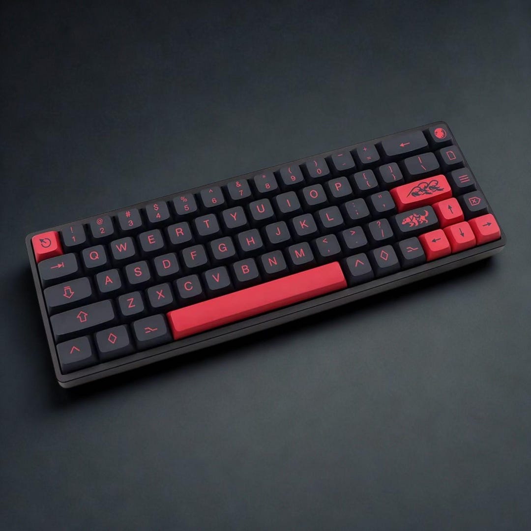 赤と黒のPBTキーキャップセット：XDAプロファイル、134個のカスタム