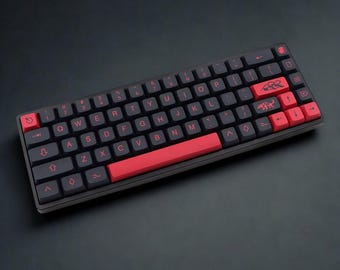 Red & Black PBT Keycap Set: XDA Profile, 134 Custom Keyboard Keys