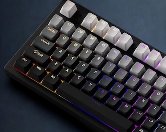 Black RGB Shine-Through PBT Keycaps Set: 130-Key OEM Profile (ansi, iso)