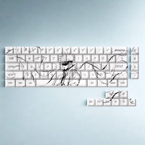 Anime Keycap Set – White PBT Cherry Profile Keycaps | 140 Keys for Mechanical Keyboard (MX Switch Compatible)
