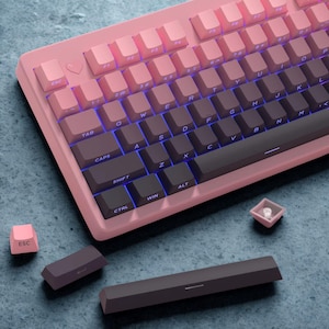 Rosa Gradient Keycap-set – Sidotryck RGB Shine-Through | PBT Double-Shot Cherry Profile Ansi/ISO-layout