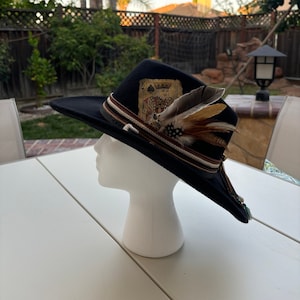 Custom Vintage Aesthetic Western Cowboy Hat -Black