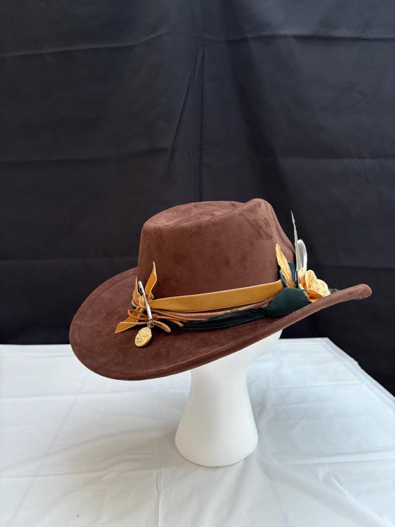 Custom Vintage Aesthetic Western Cowboy Hat -dark Brown - Etsy display picture 1