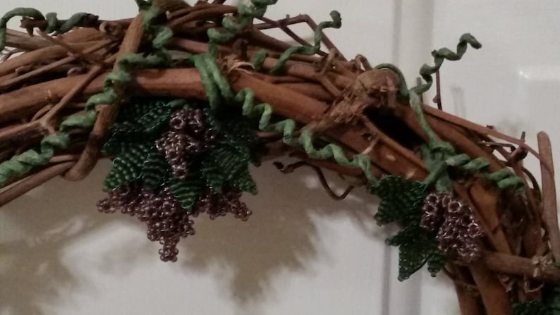 Grapevine beaded wreath