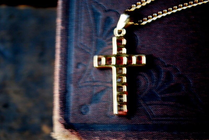 80s Vintage W Germany monotone × gold color design necklace